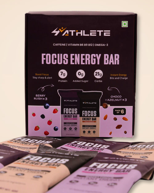Focus  Energy Bars Assorted - Pack of 6 ( 3 x Berry Rush, 3 x Choco Hazelnut )