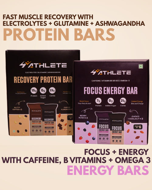 Recovery Bars and Focus Bars  Assorted - Pack of 12 ( 6 x Recovery bars, 6 x Focus bars)