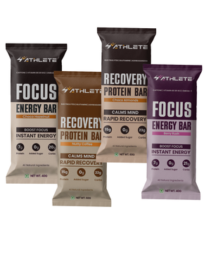 Combo Pack of 12 Assorted Bars – 6 Focus & 6 Recovery